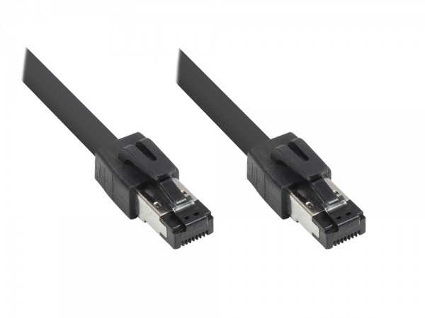 Patchkabel Cat. 8.1, S/FTP, PiMF, halogenfrei, 40GB/2000MHz, 1,5m schwarz