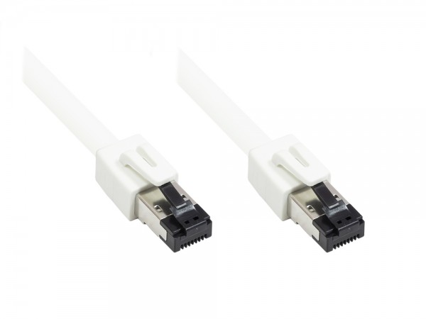 Patchkabel Cat. 8.1, S/FTP, PiMF, halogenfrei, 40GB/2000MHz, 2,0m weiß